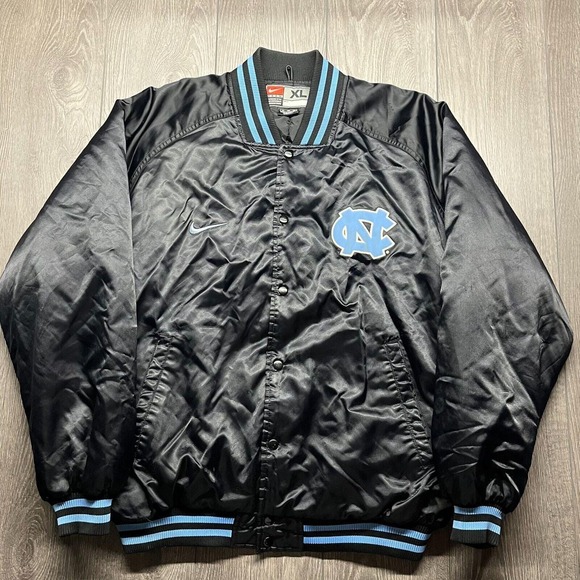 Nike Other - Vintage 90s Nike North Carolina UNC Tar Heels Satin Bomber Jacket Men's Size XL‎